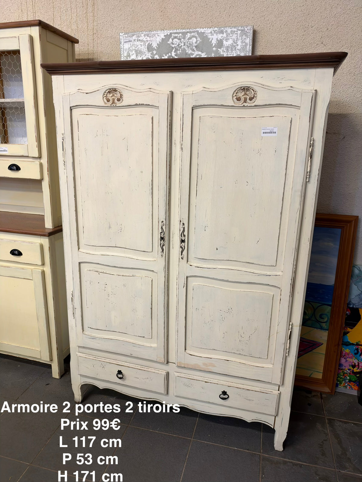 Armoire 2 portes 2 tiroirs 069534
