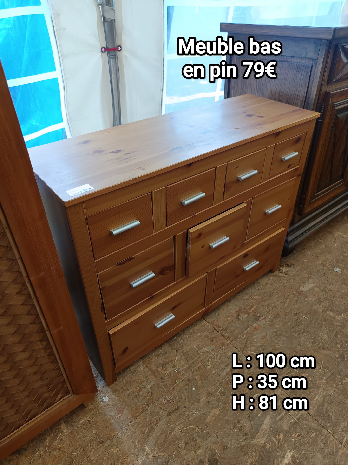 Meuble bas pin 067353