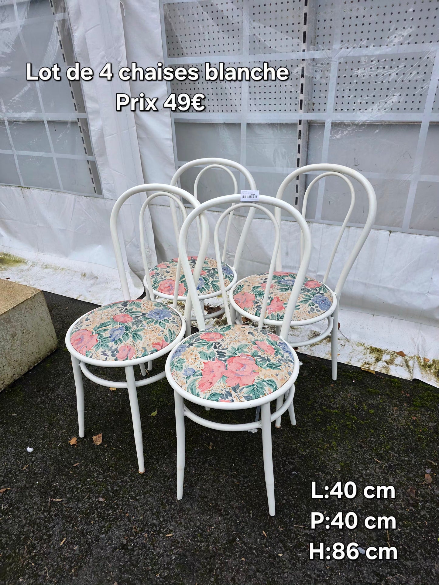 Lot de 4 chaises blanche 057318