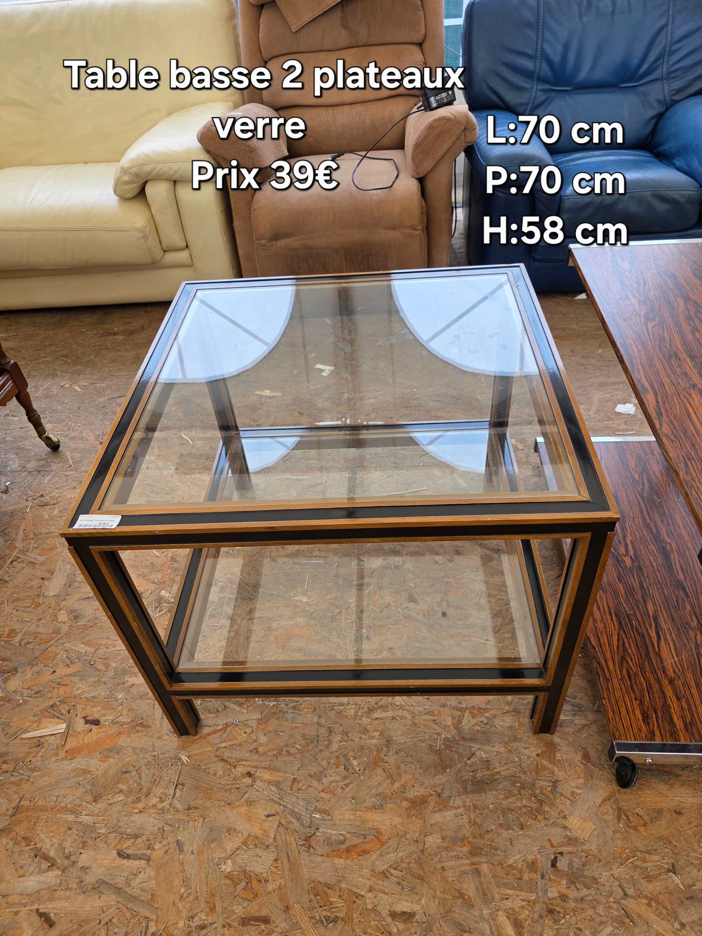 Table basse 2 plateaux verre 051815