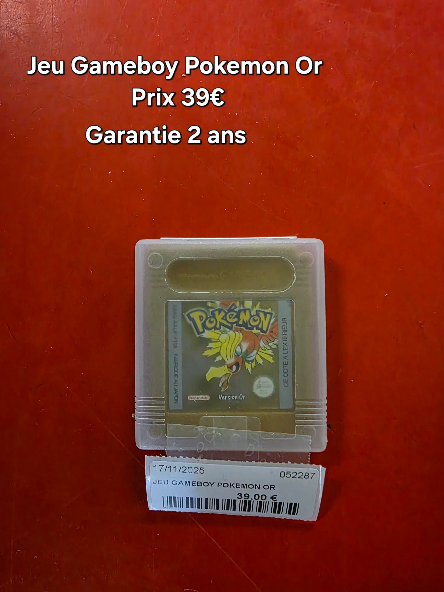 Jeu Gameboy Pokémon or 052287