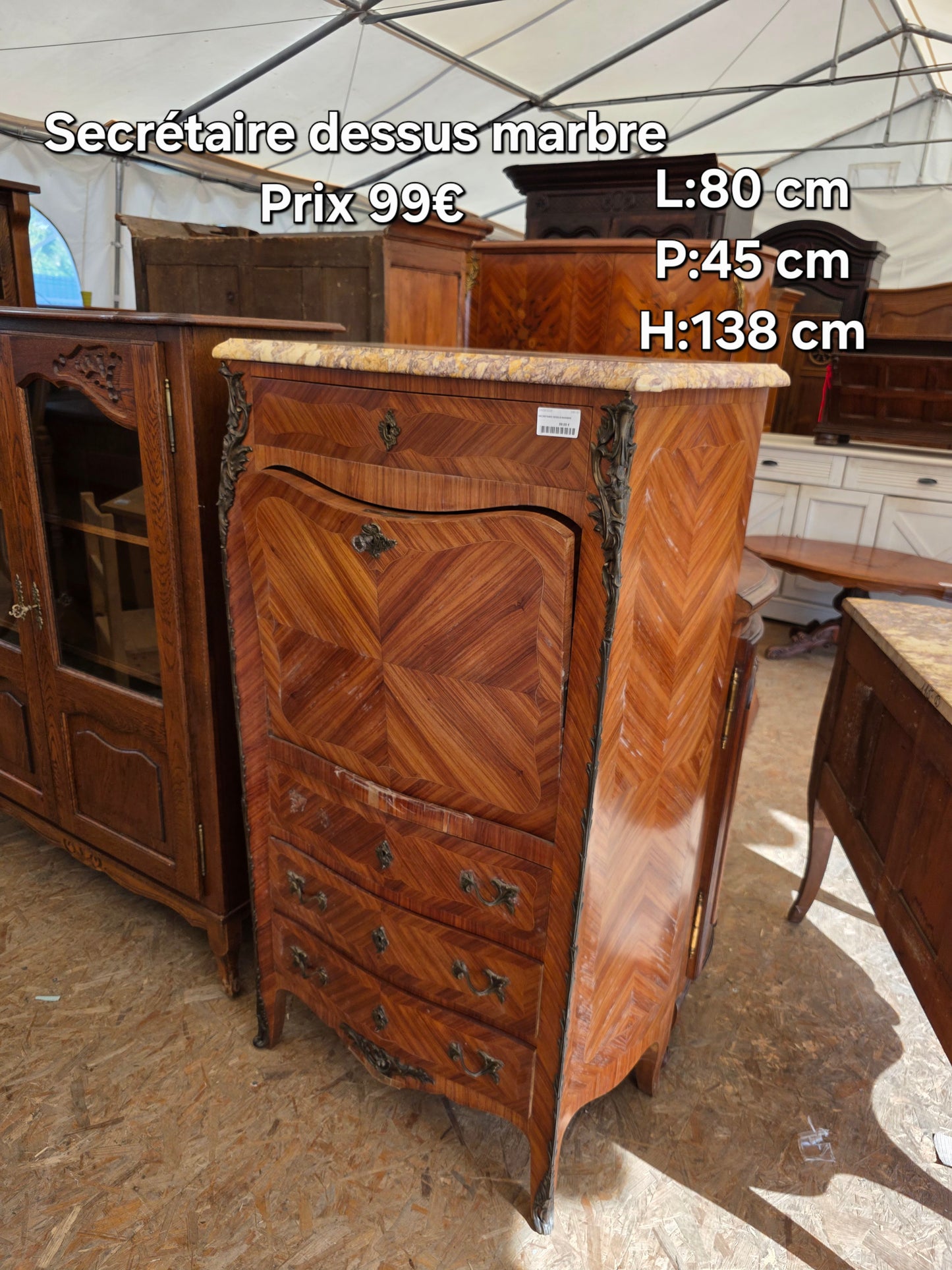 Secrétaire dessus marbre 049181