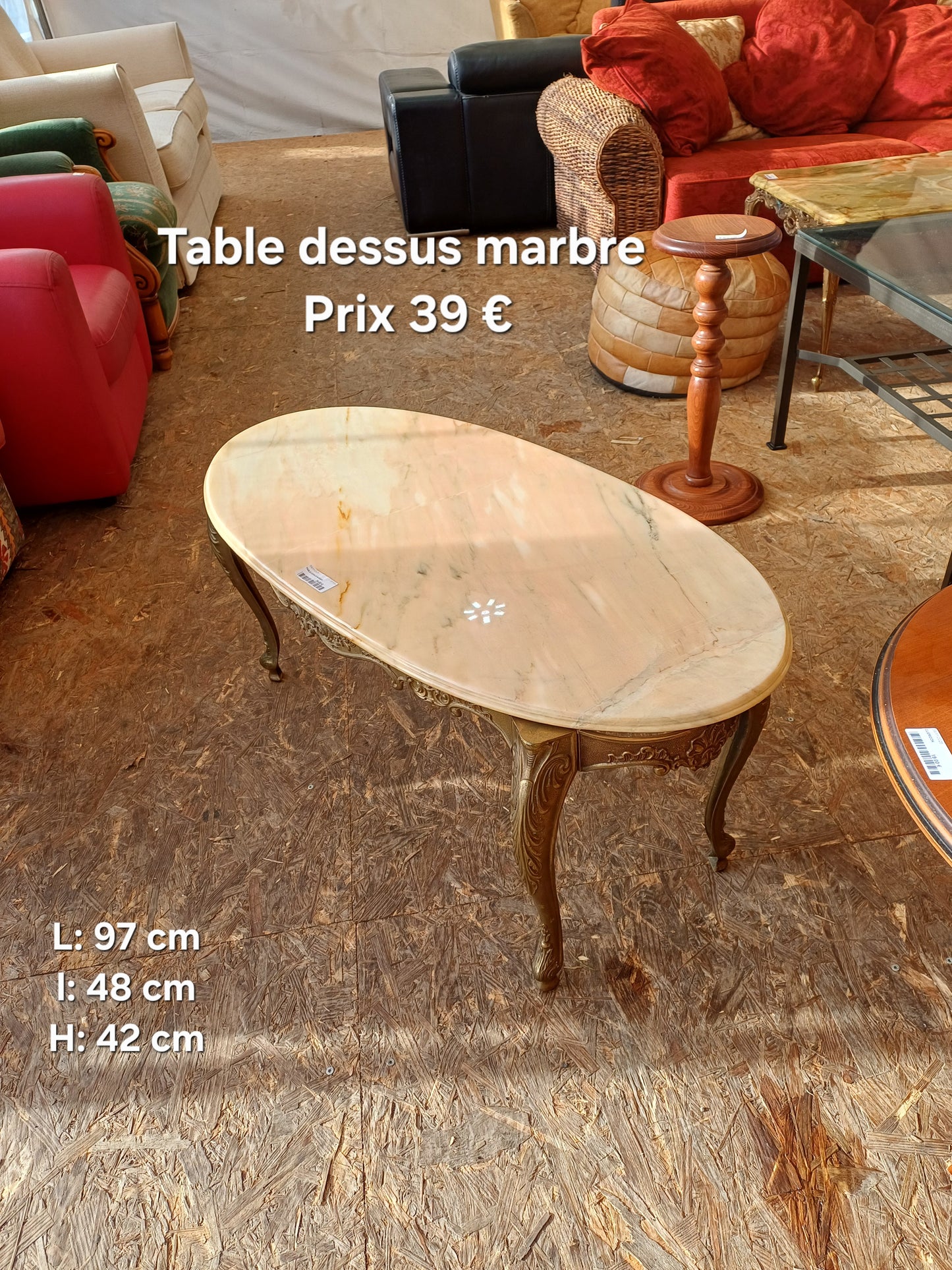 Table dessus marbre 051644