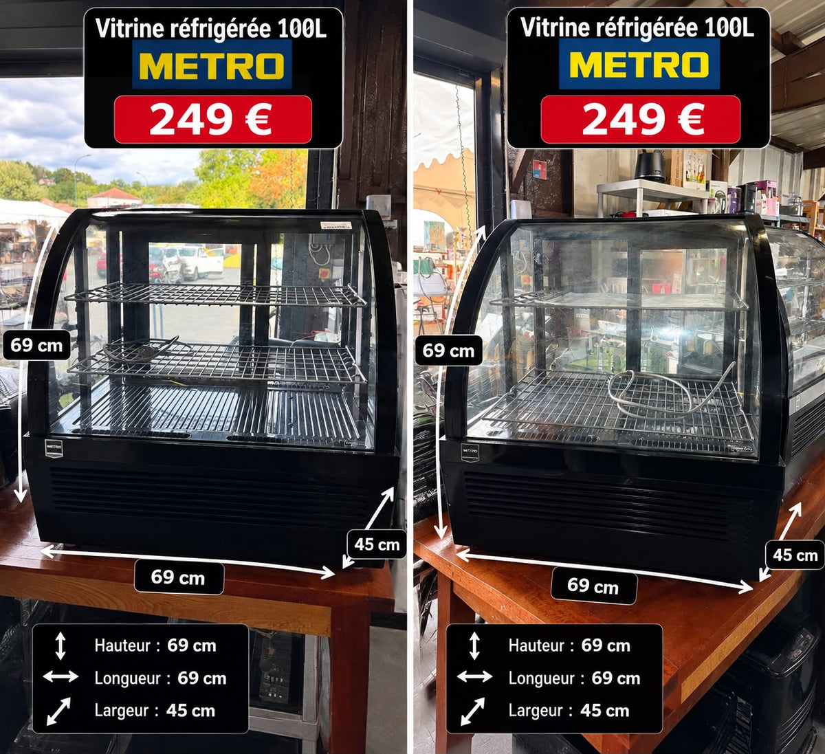 Vitrine 100L réfrigérée Metro GCV1100