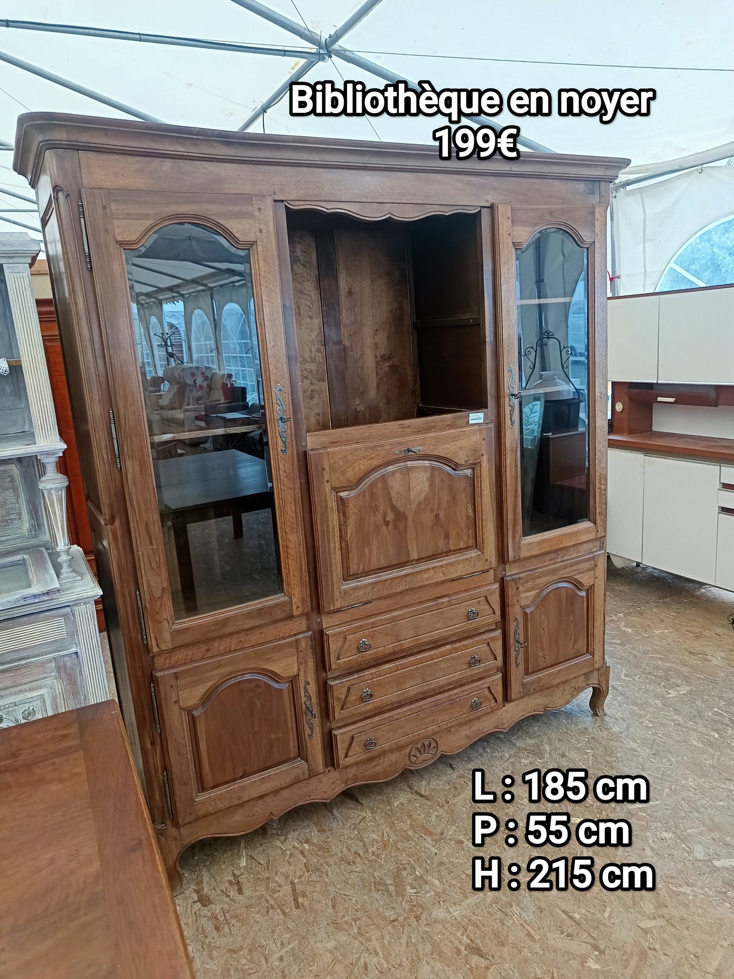 Bibliothèque en noyer 059655