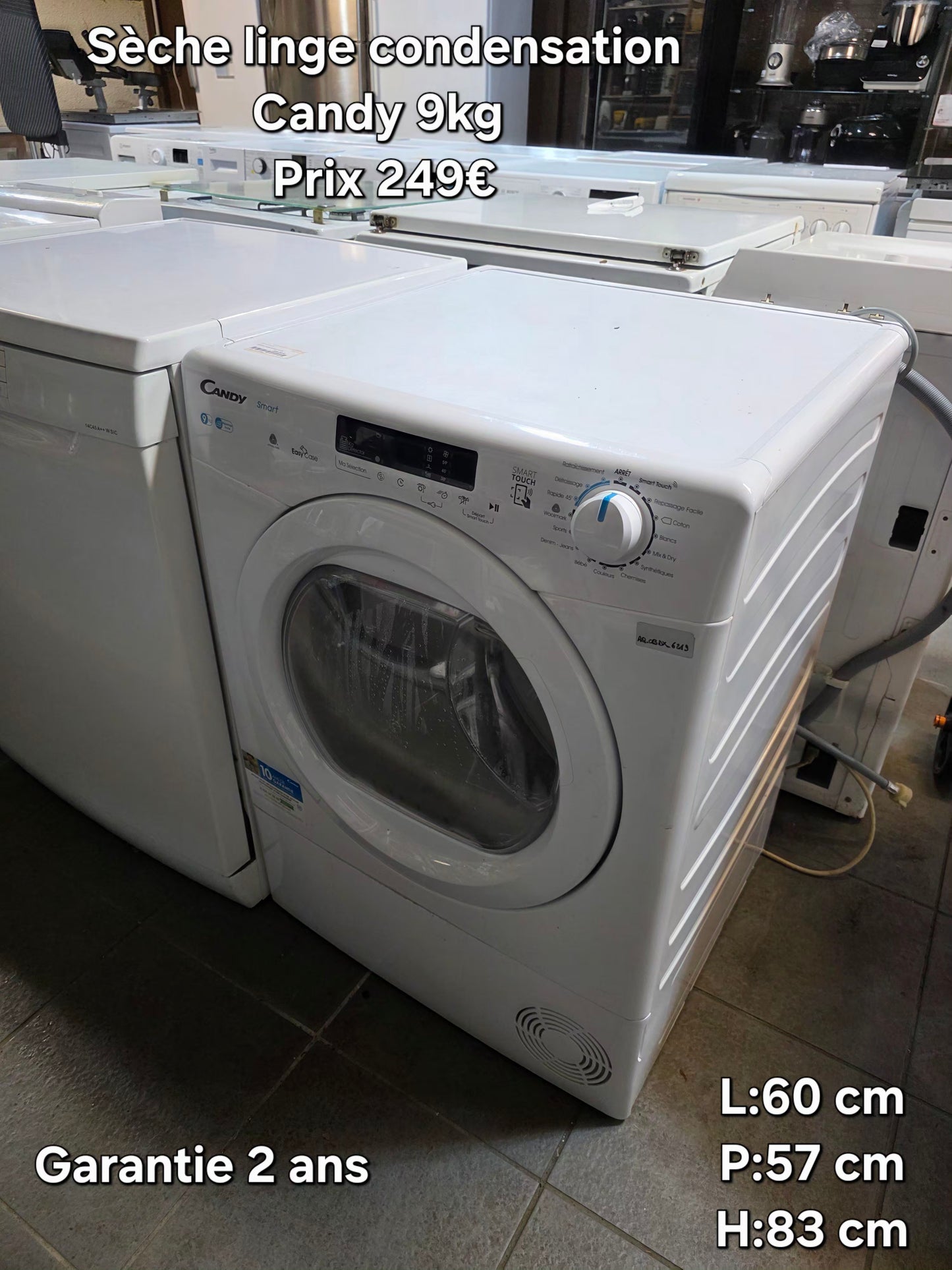 Sèche linge à condensation Candy 9kg 053352