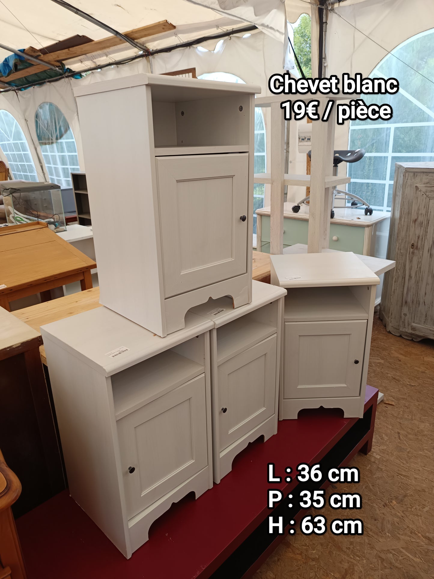 Chevet blanc 1 niche 067344