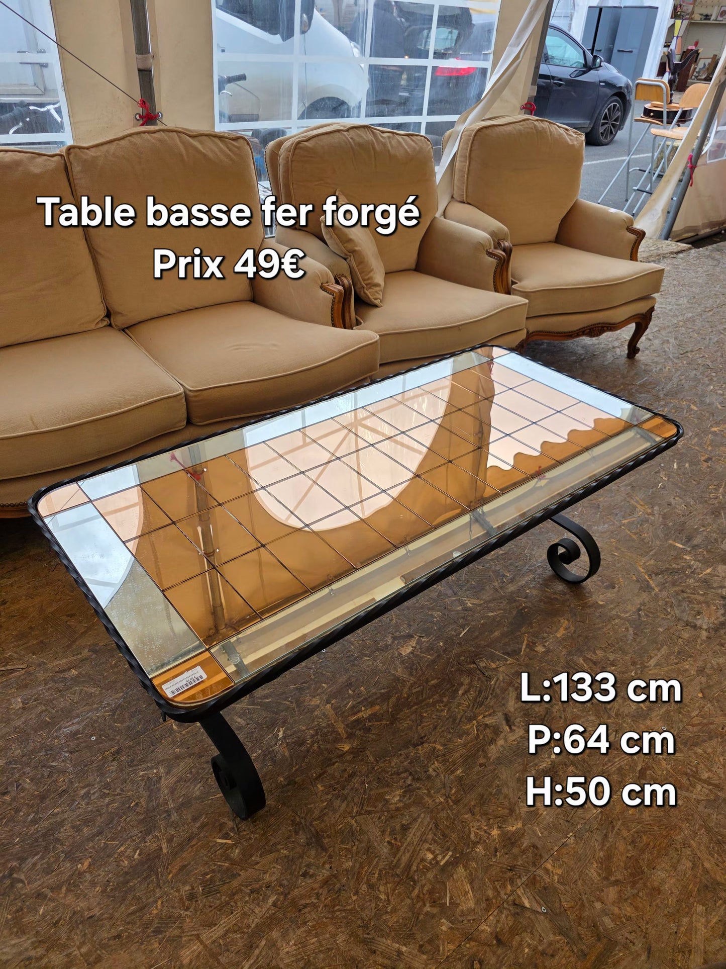 Table basse fer forgé 051817