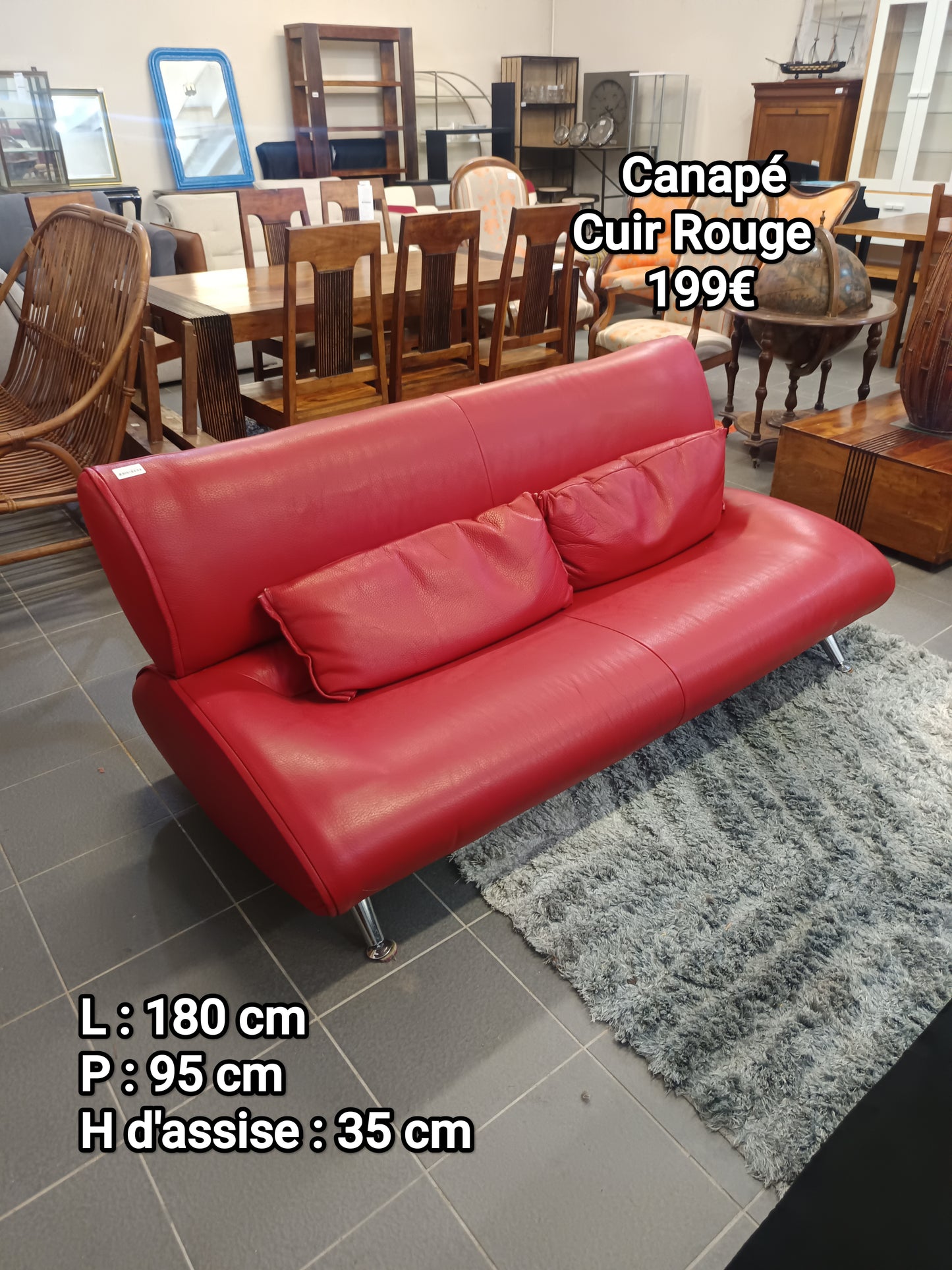 Canapé cuir Rouge 063704