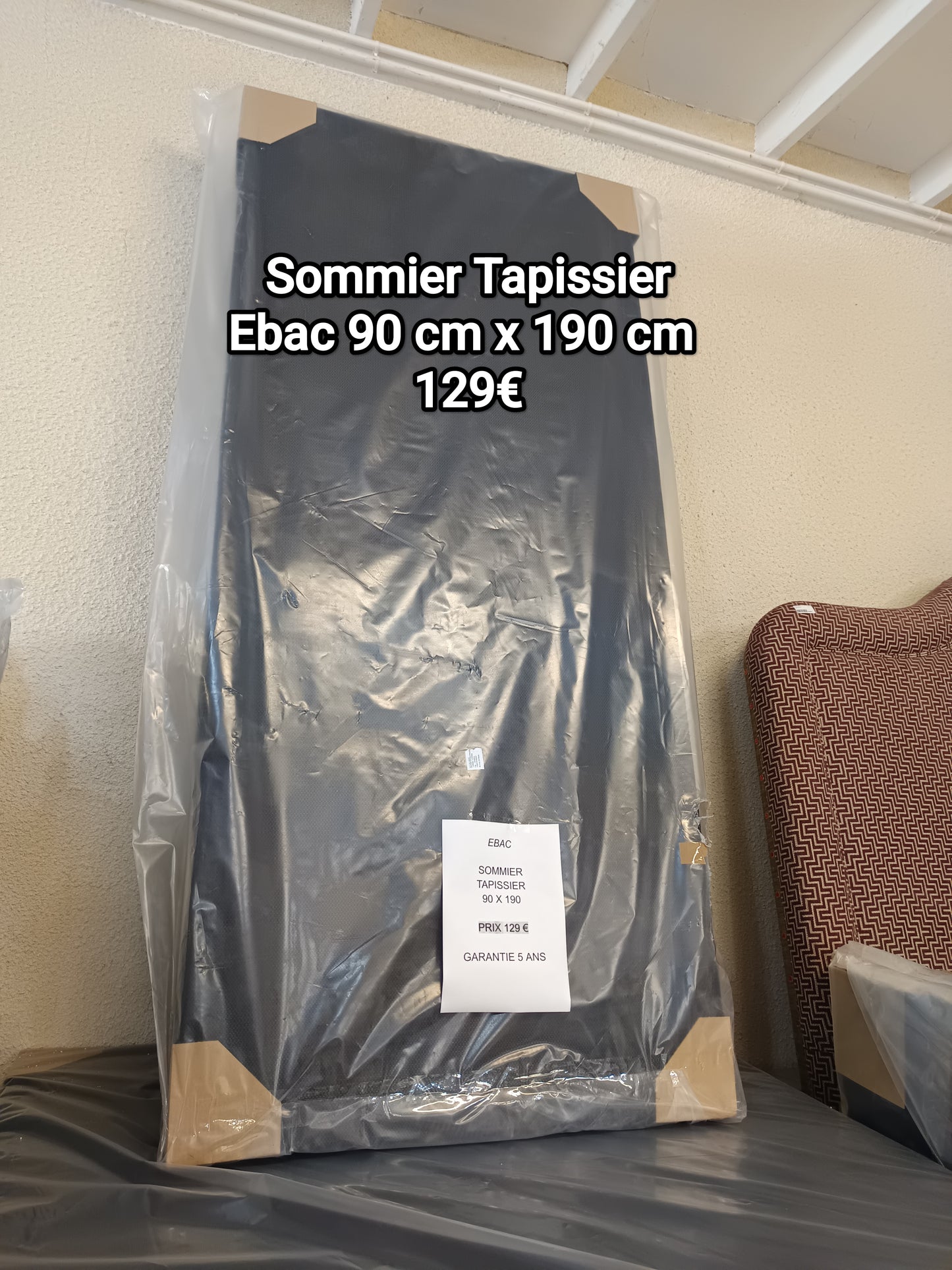 Sommier tapissier 90 cm x 190 cm