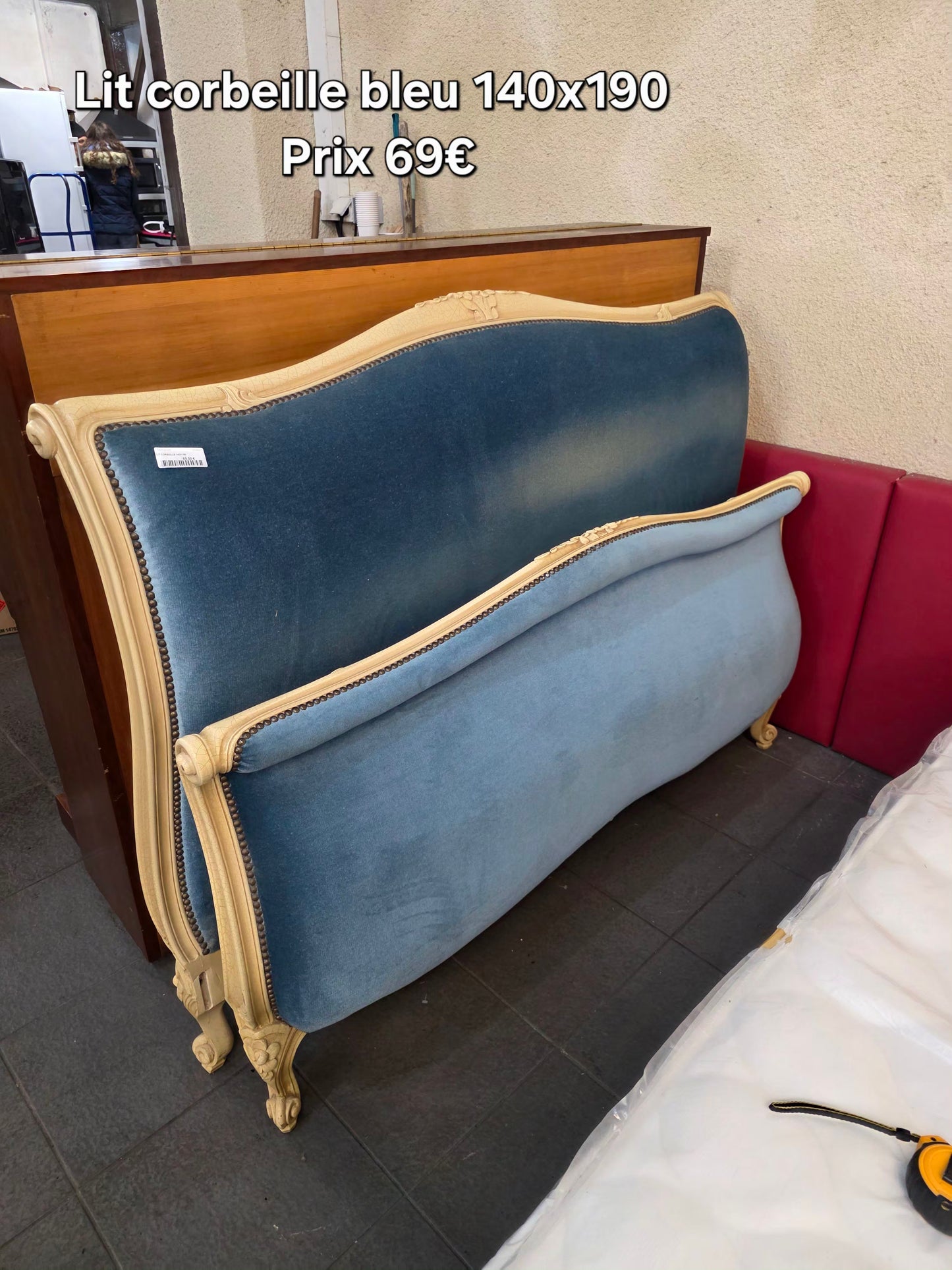 Lit corbeille bleu 140x190 054991