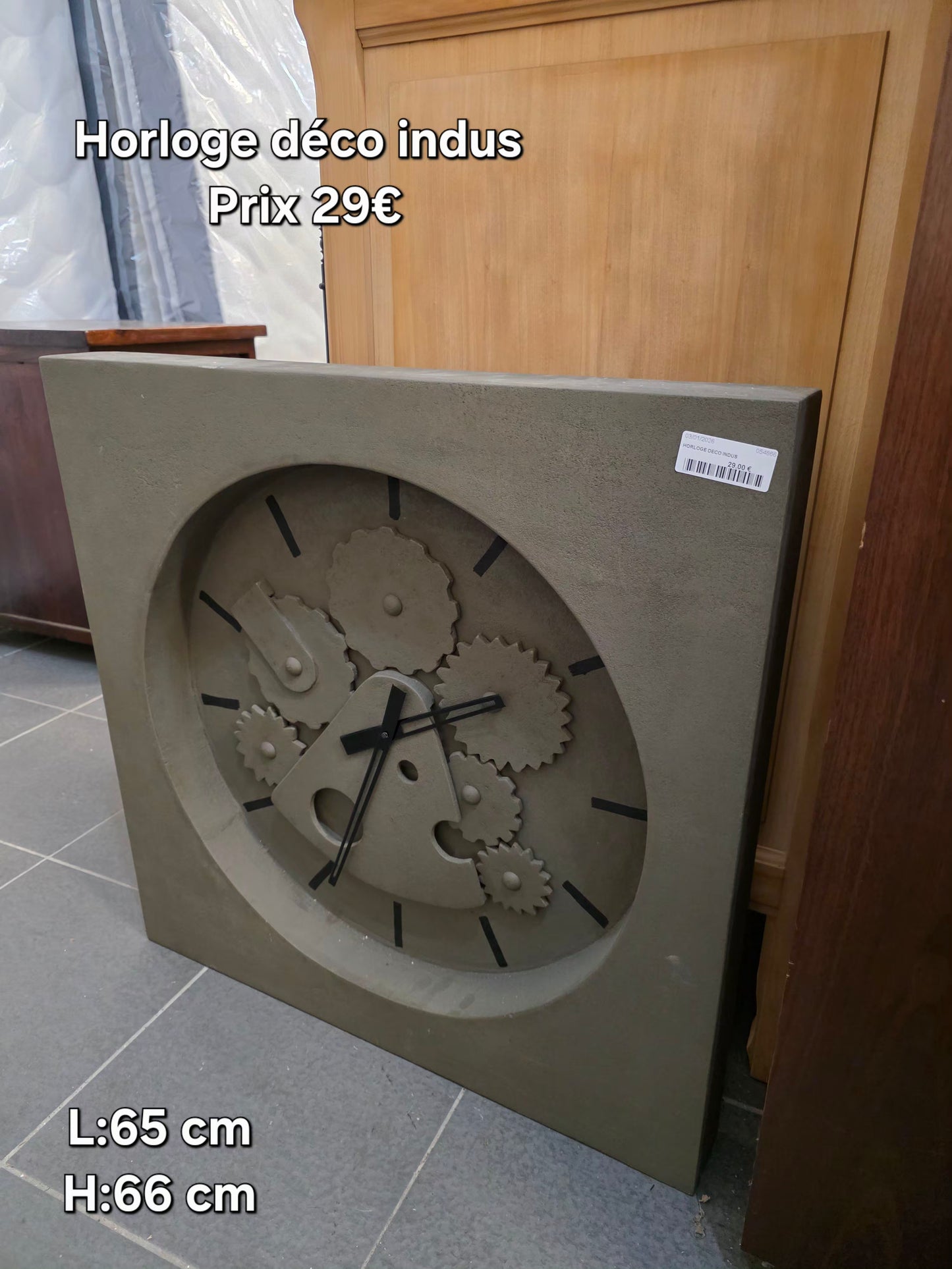 Horloge déco indus 054866