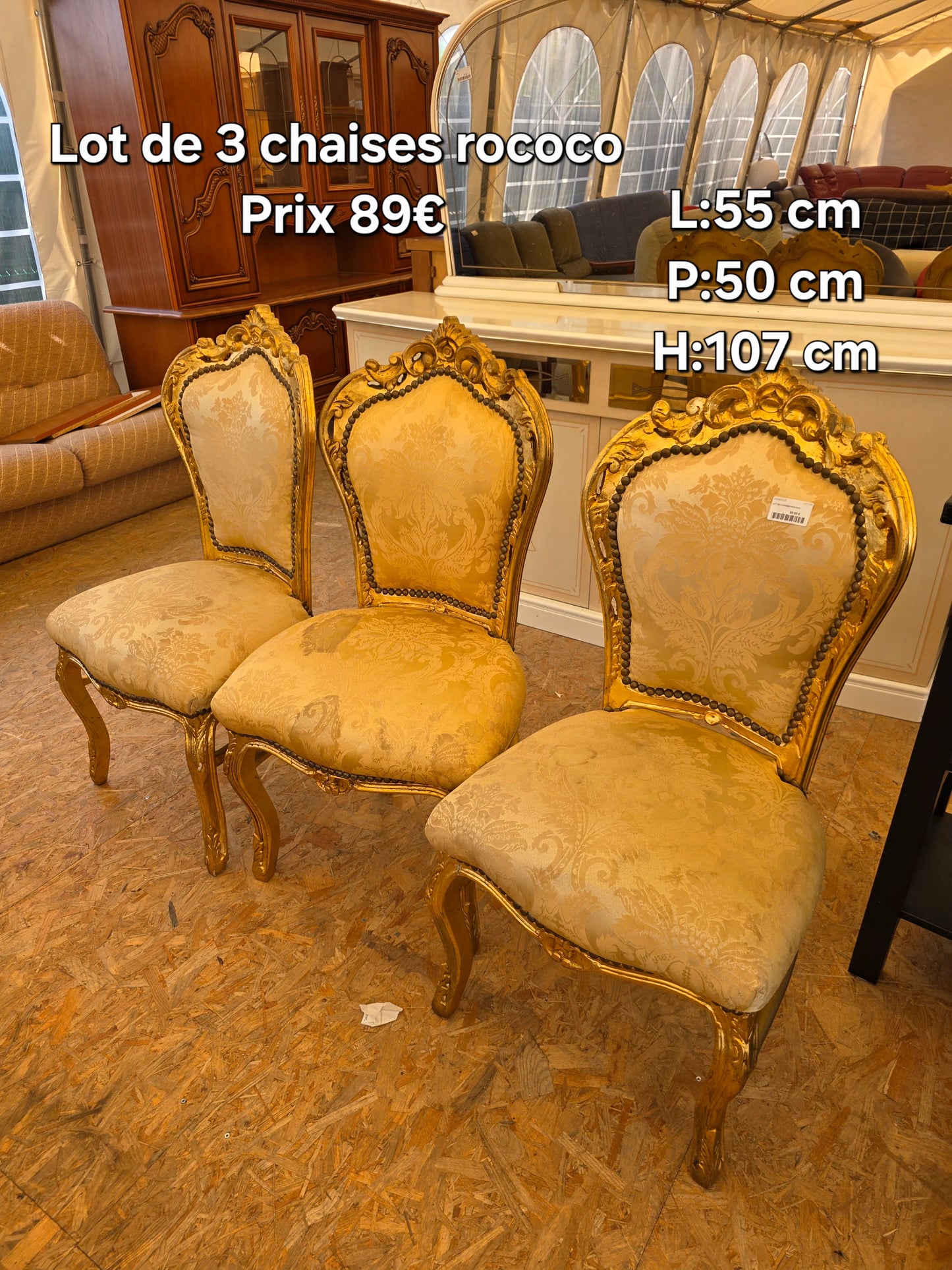 Lot de 3 chaises Rococo 047239