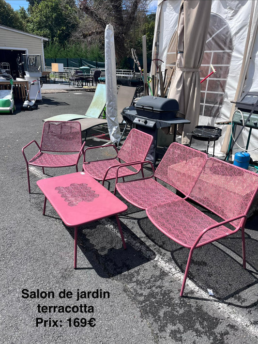 Salon de jardin terracotta