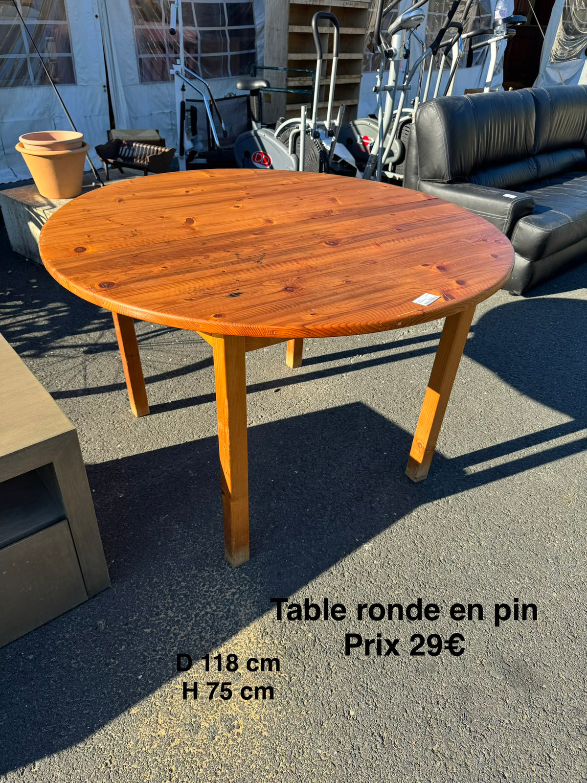 Table ronde en pin 068725