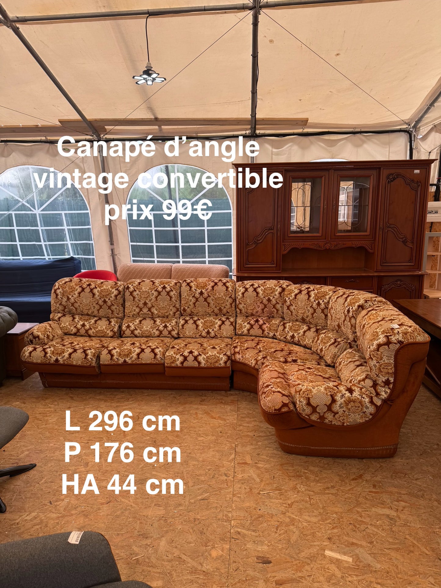 Canapé d’angle vintage convertible 047650
