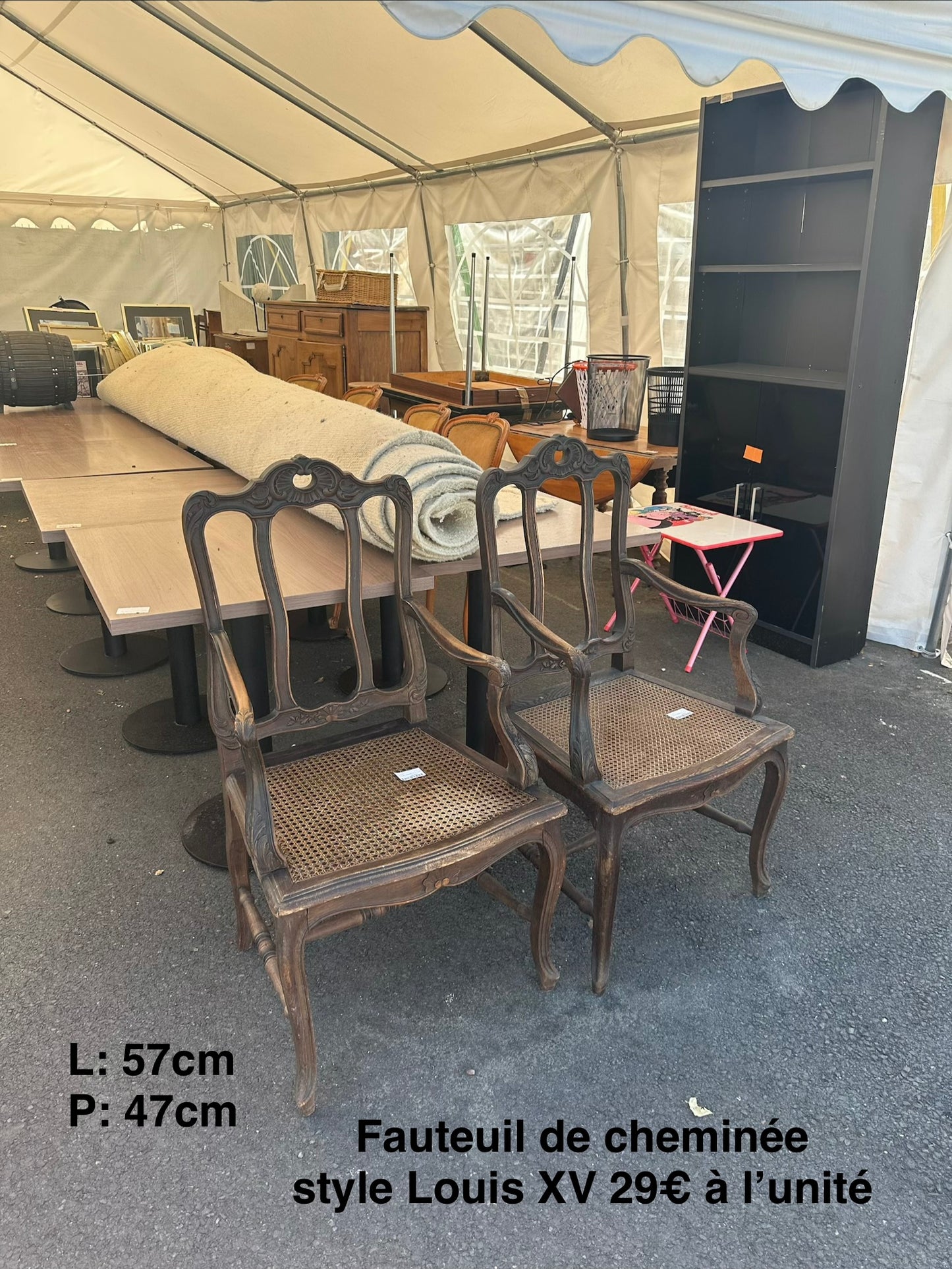 Fauteuil de cheminée style Louis XV 064274
