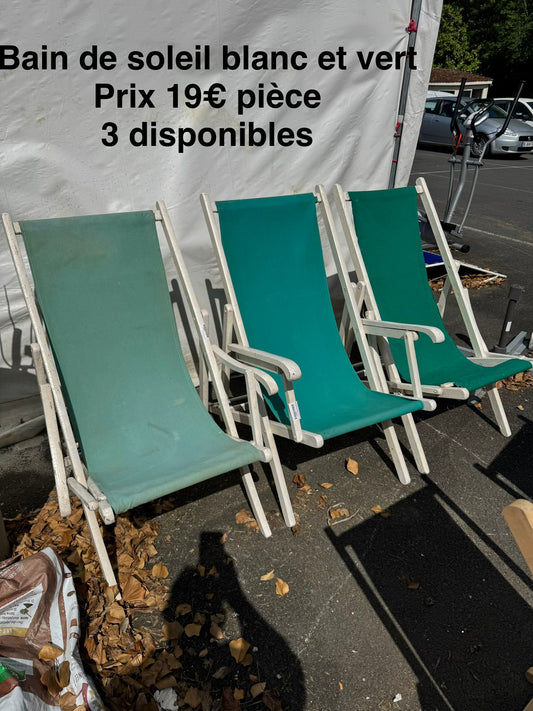 Bain de soleil blanc et vert 061496