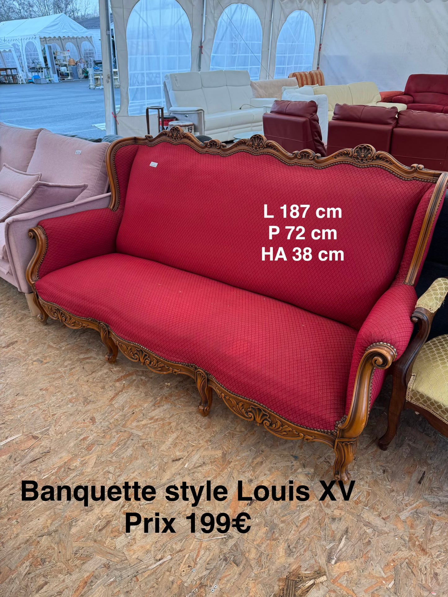 Banquette style Louis XV 053219