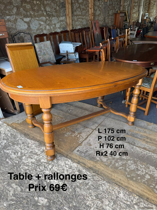 Table ovale + rallonges 064808
