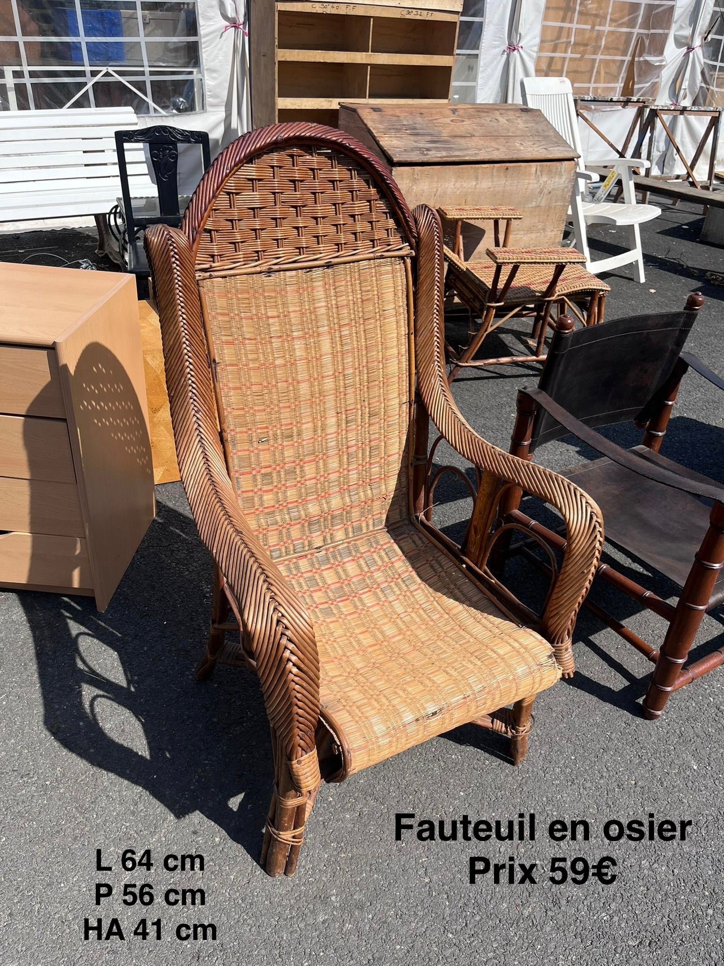 Fauteuil en osier 063805