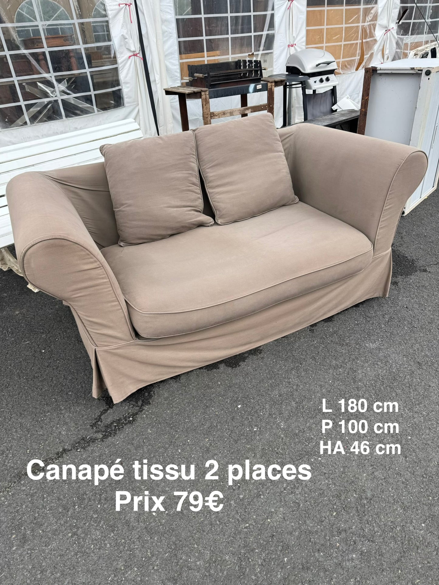 Canapé tissu 2 places 062627
