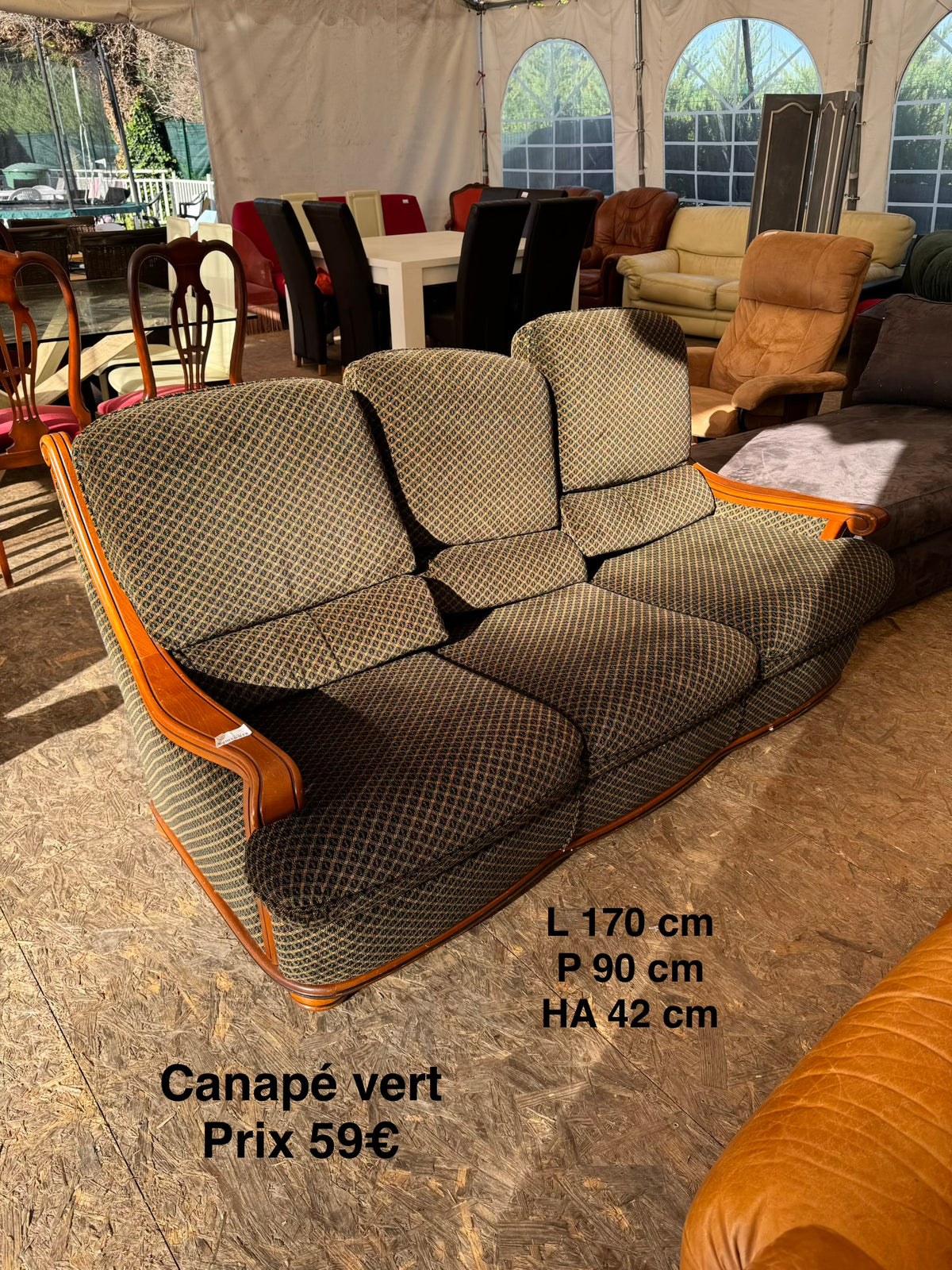 Canapé vert 068448