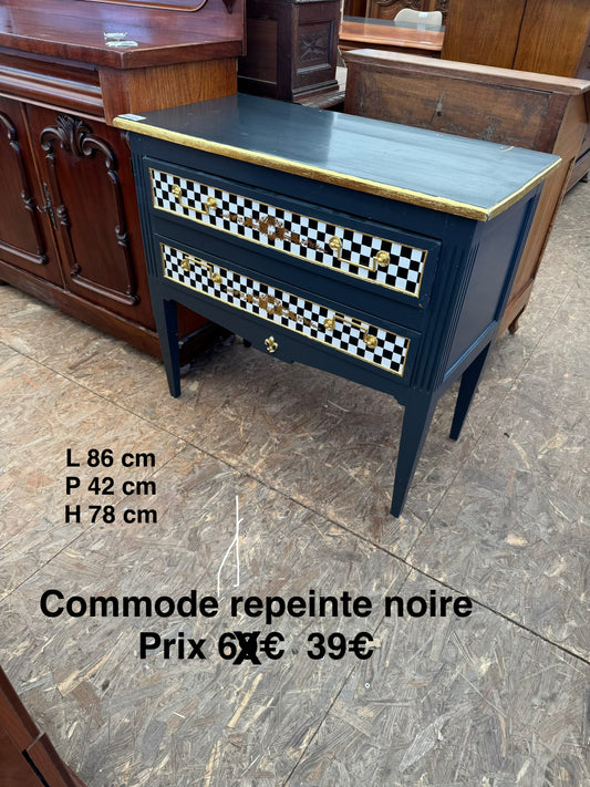 Commode repeinte noire 060695