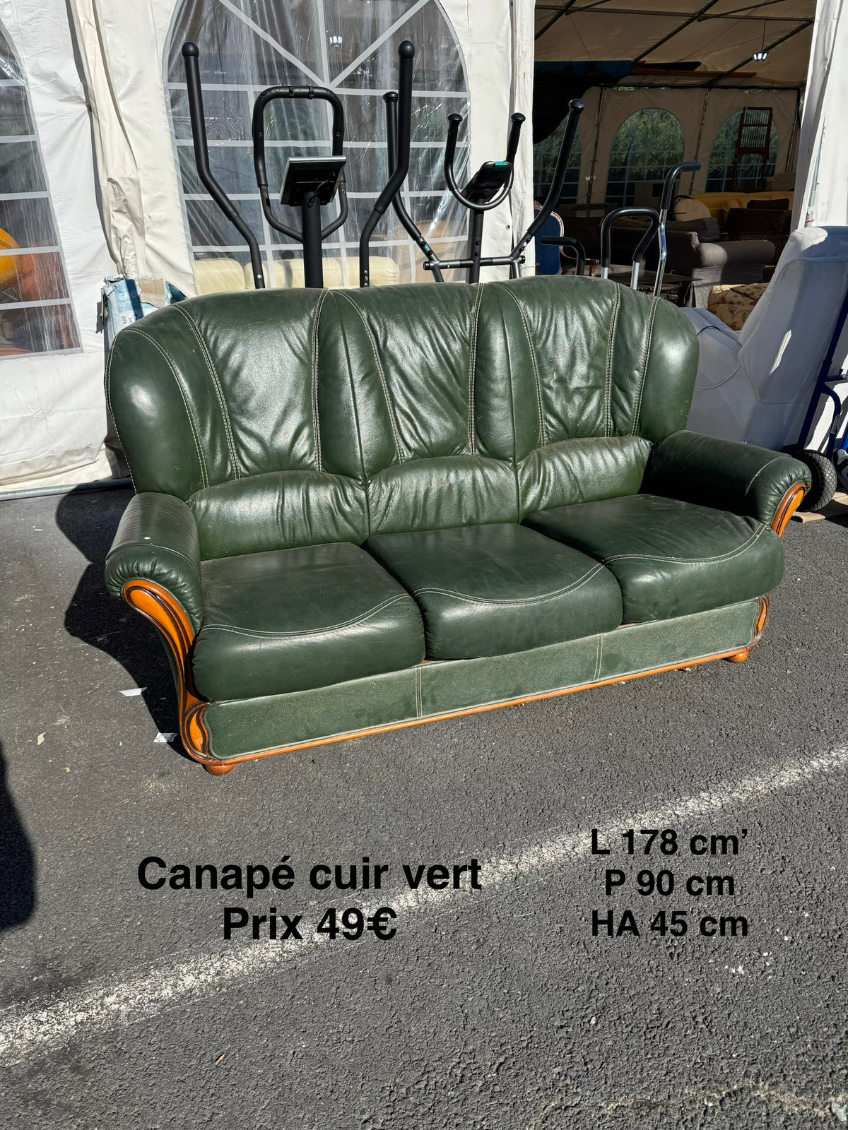 Canapé cuir vert 068121