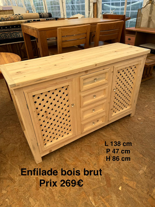 Enfilade bois brut 060754