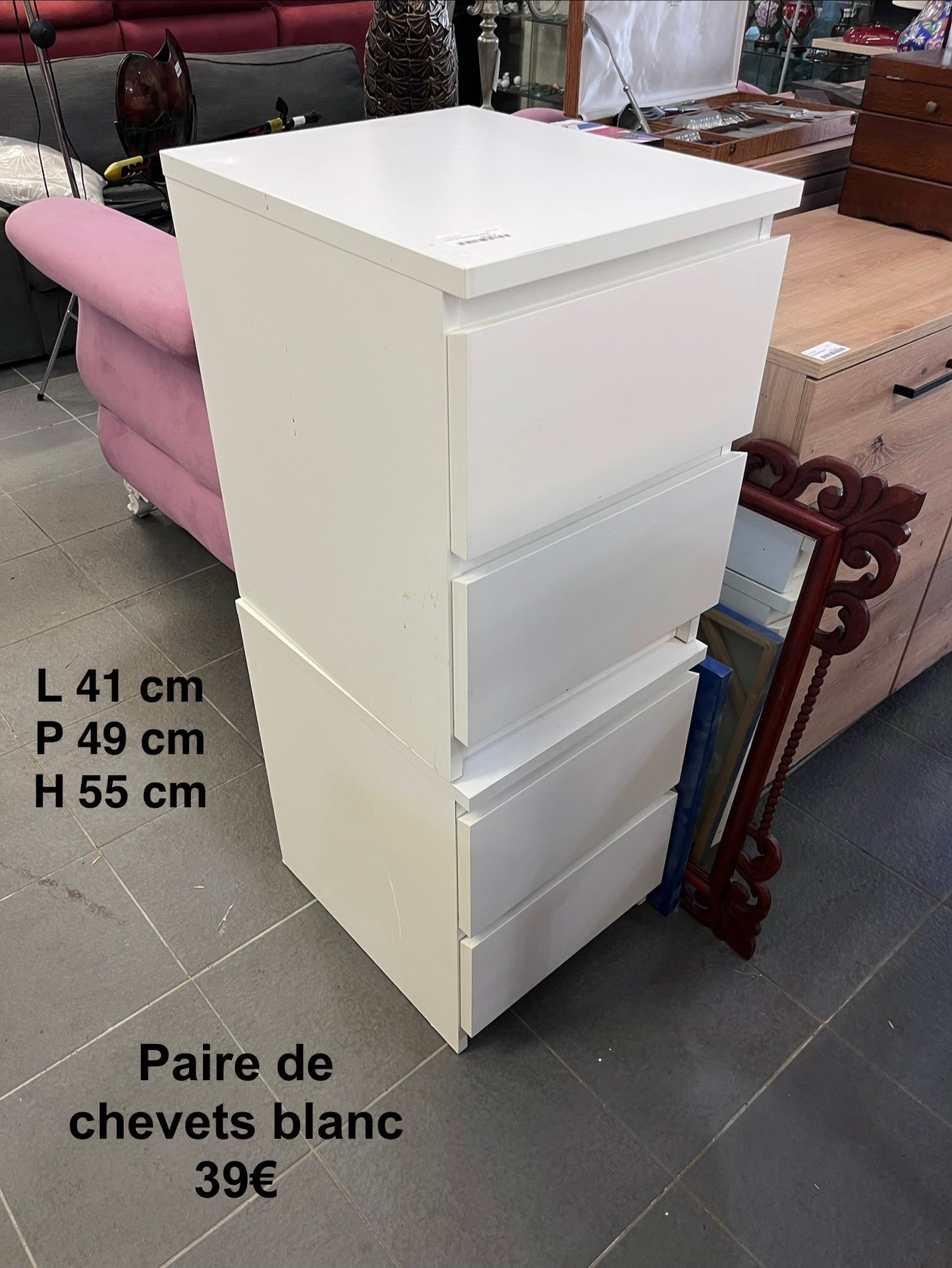 Paire de chevets blanc 067330