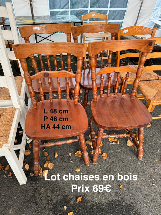 Lot chaises en bois 050860