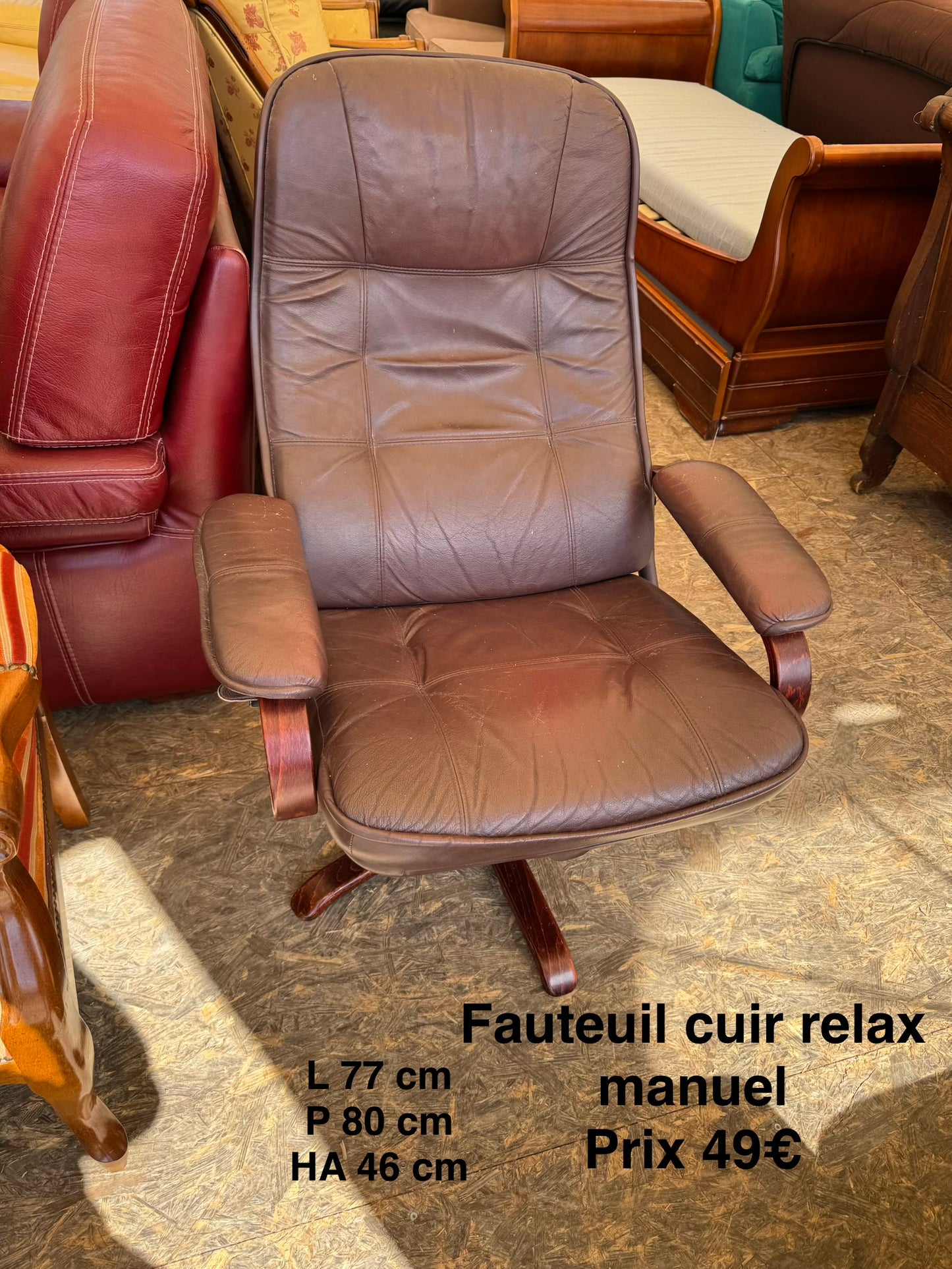 Fauteuil cuir relax manuel 064821