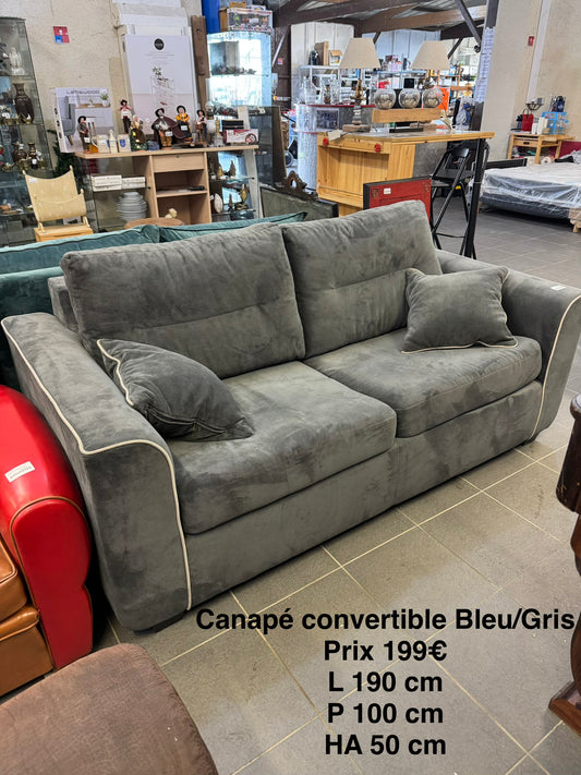Canapé convertible Bleu/Gris 069240