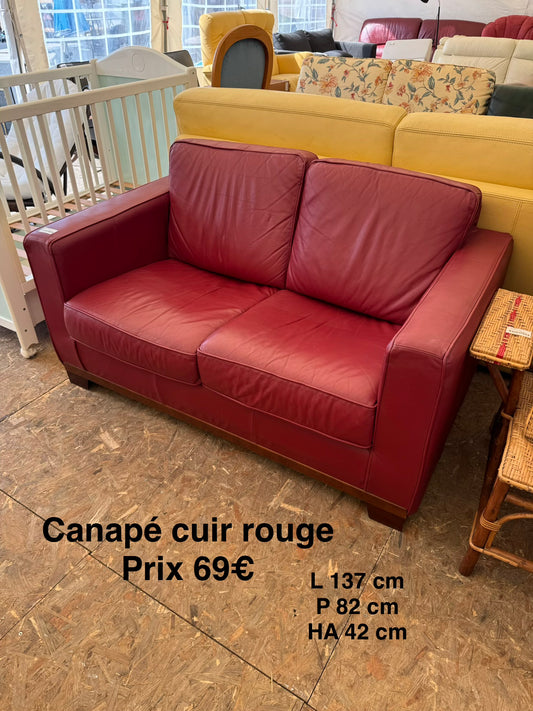 Canapé cuir rouge 063798