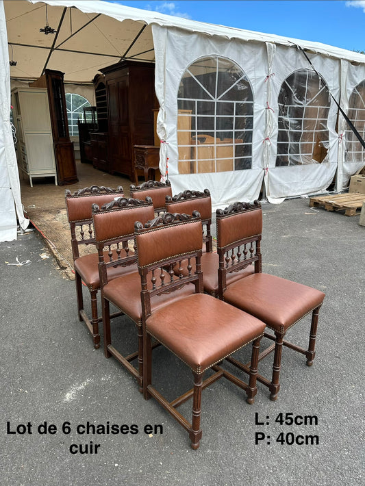 Lot de 6 chaises en cuir 061429