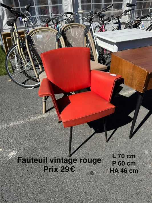 Fauteuil vintage rouge 068608