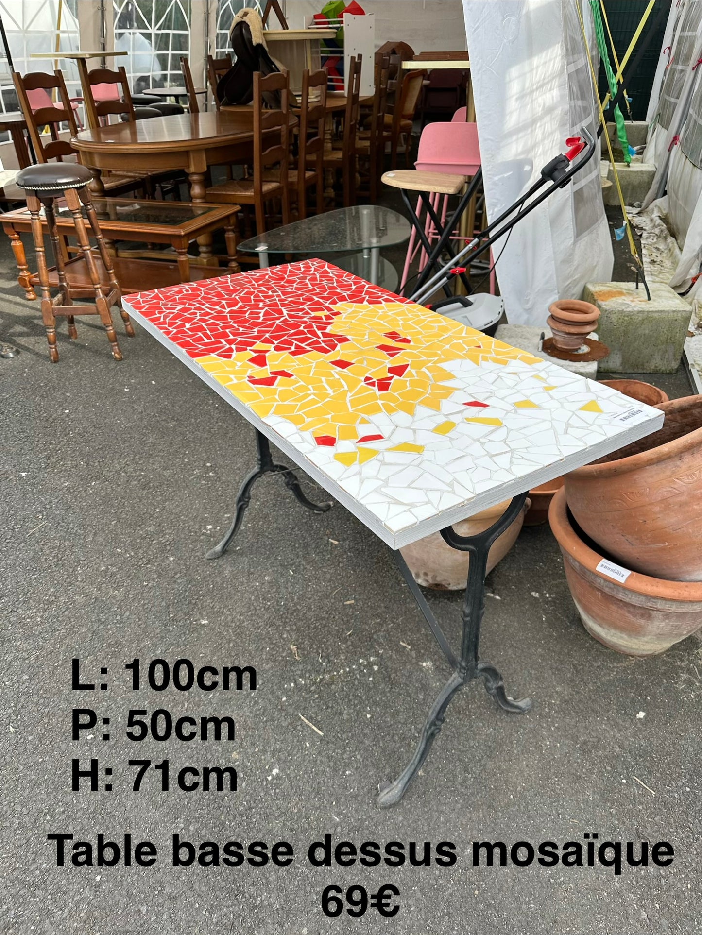 Table bistro dessus mosaïque 058722