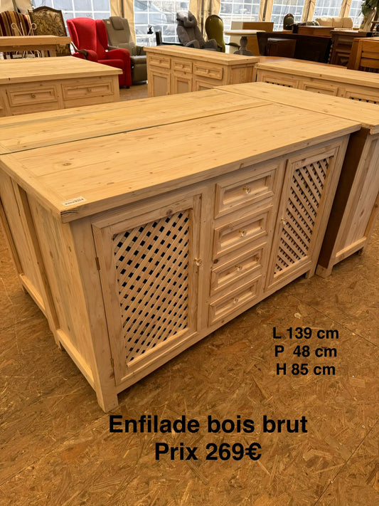 Enfilade bois brut 060755