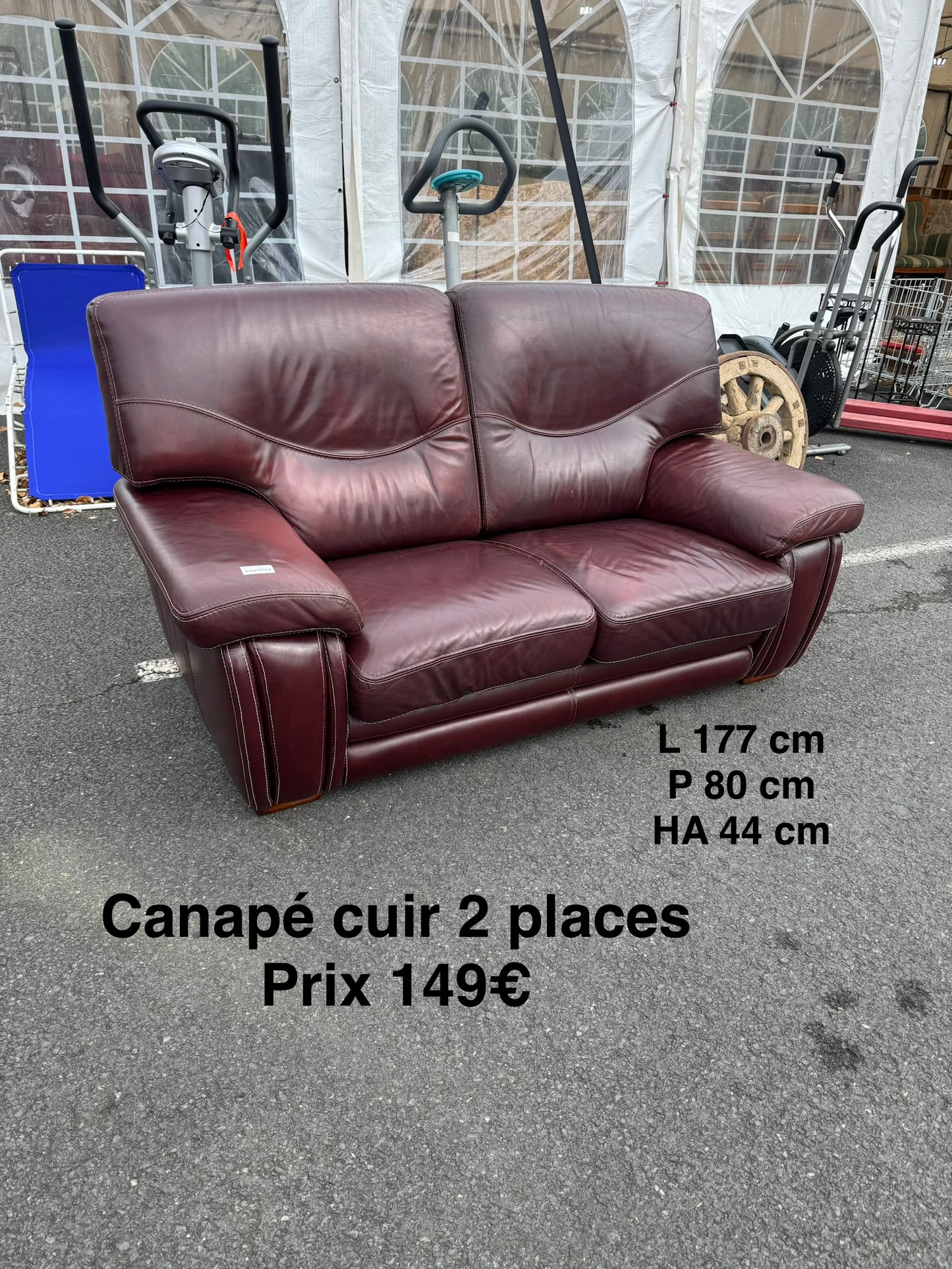 Canapé cuir 2 places 061910