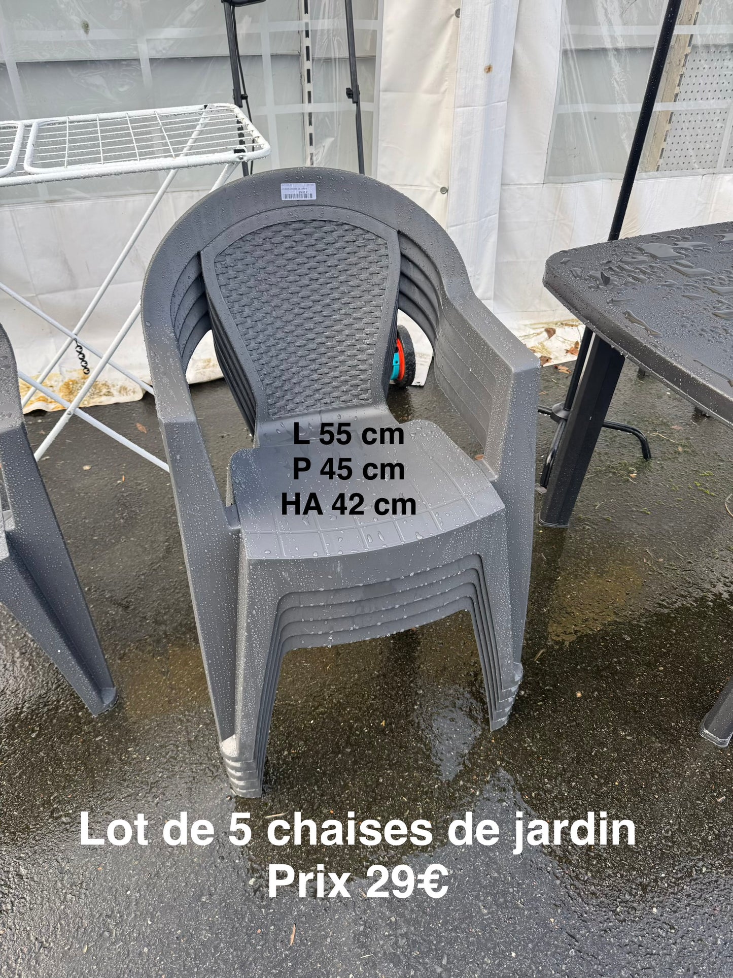 Lot de 5 chaises de jardin 051483