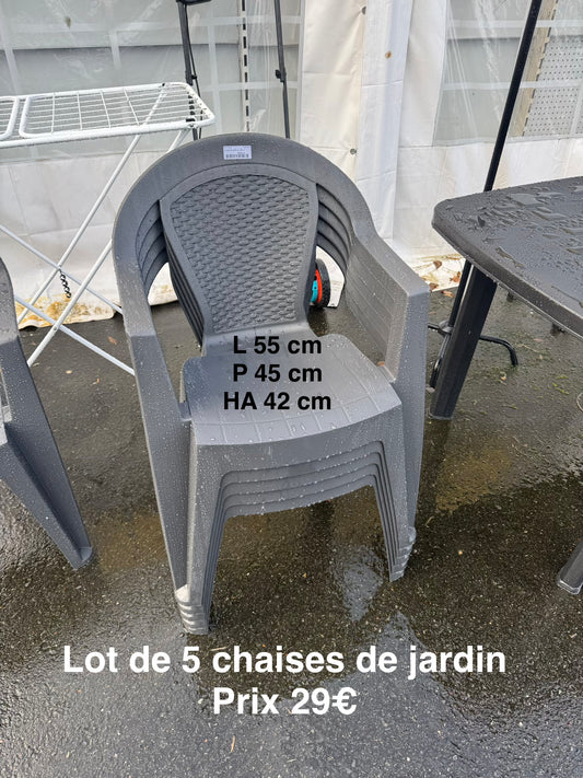 Lot de 5 chaises de jardin 051483