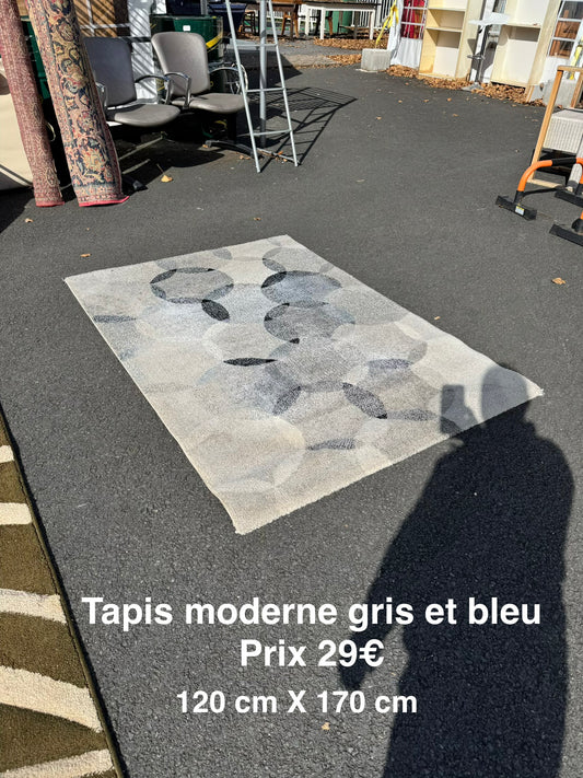 Tapis moderne gris et bleu 059810