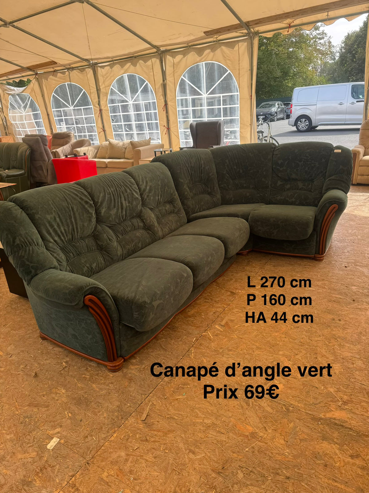 Canapé d’angle vert 068317