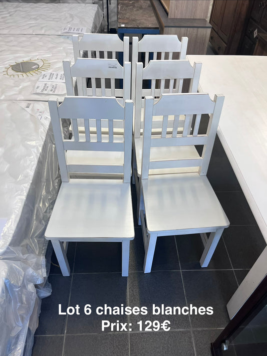 Lot 6 chaises blanches 067637