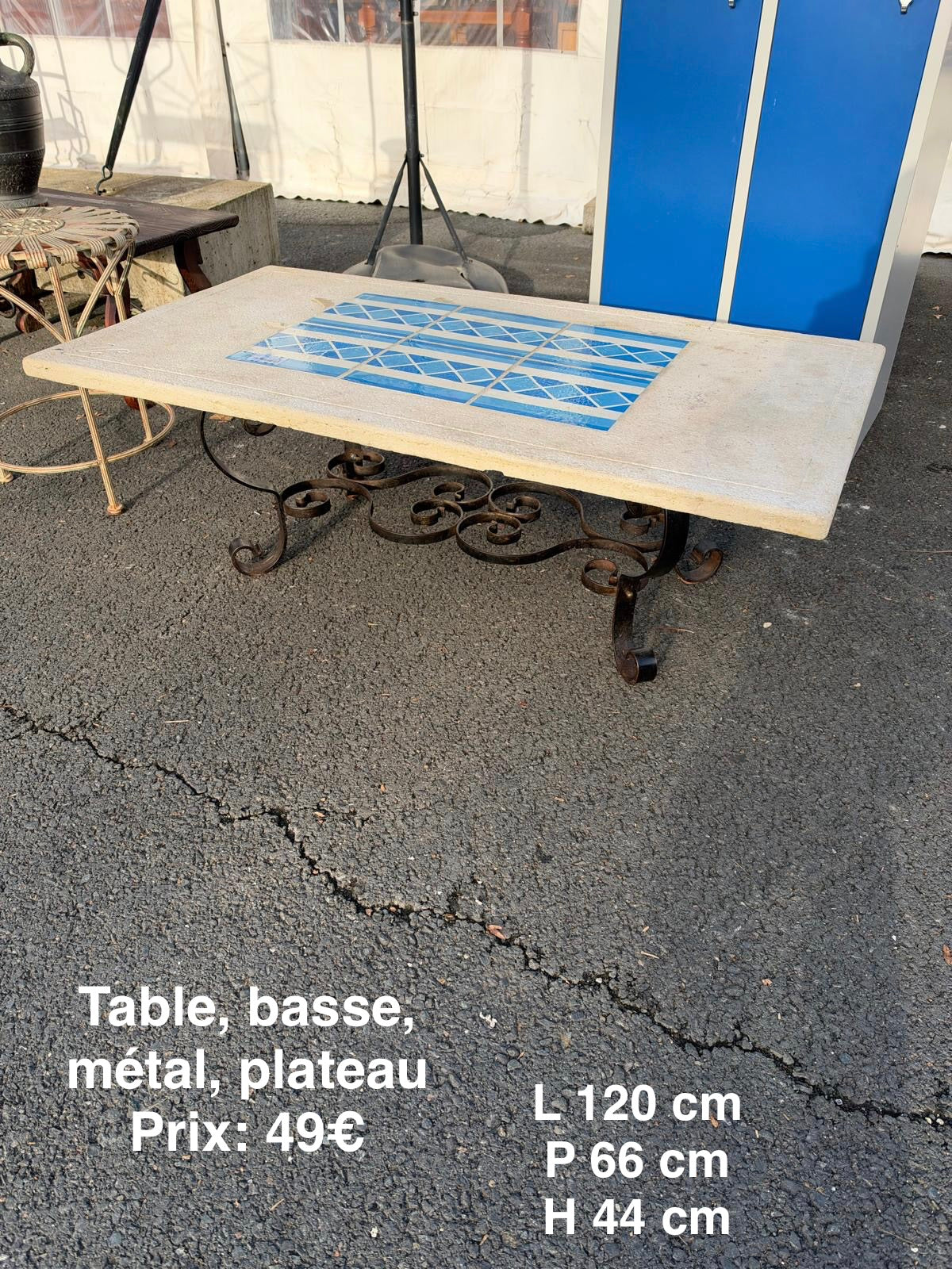 Table basse métal plateau 069800