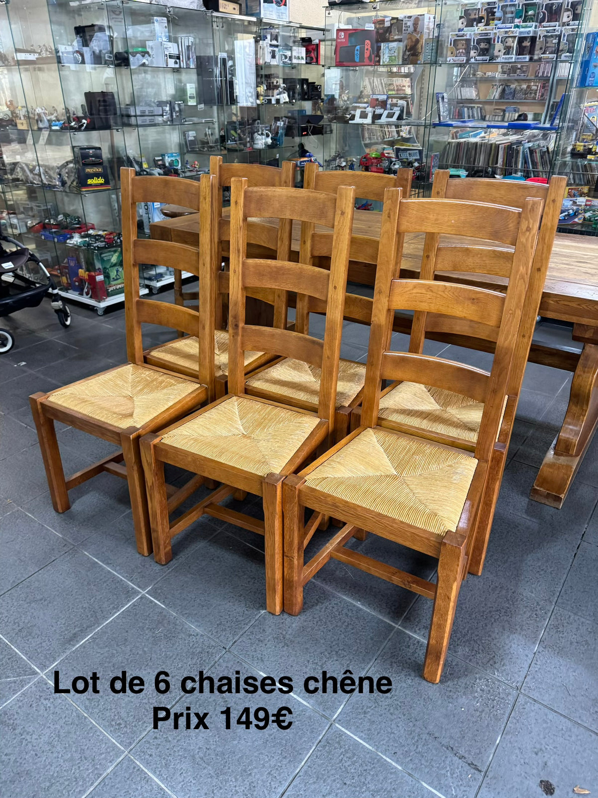 Lot de 6 chaises chêne 069064
