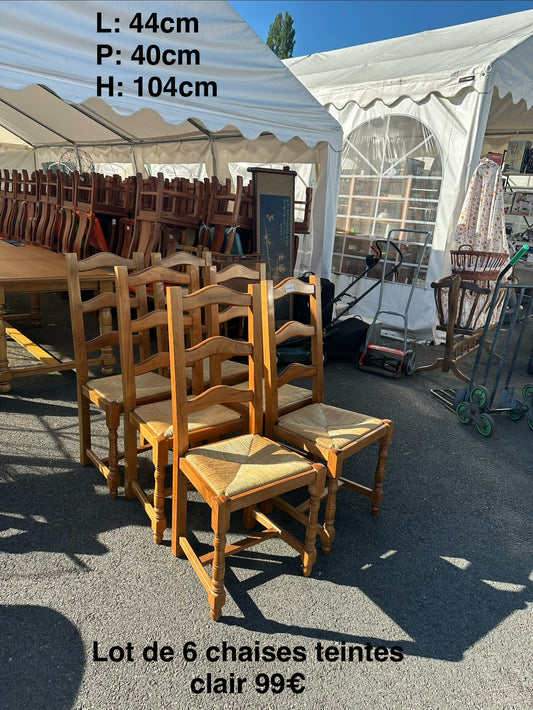 Lot de 6 chaises teinte clair 062106