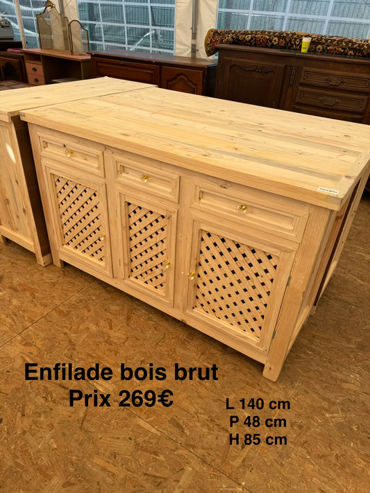 Enfilade bois brut 060756