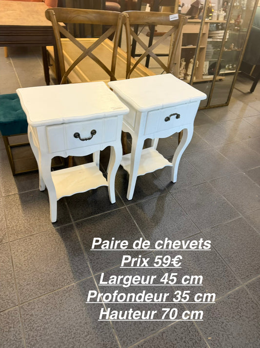 Paire de chevets blanc 069191